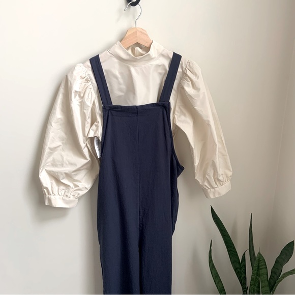 SHEIN, navy blue cotton poly blend romper with pockets in size S - Picture 10 of 12